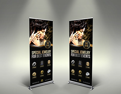 Jewelry Signage Banner Roll Up Template Vol.2