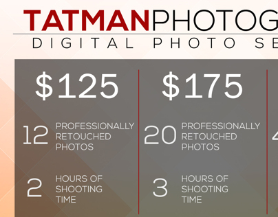 Tatman Photography Pricing Sheet Flyer
