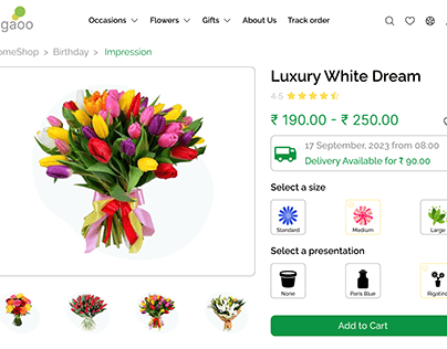 Flower Bookey Order Page (Website)