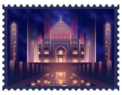 Stamp--The night of ancient civilizations