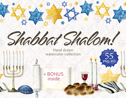 Shabbat Shalom Ceremony Clipart