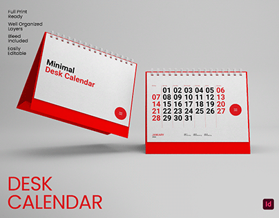 Desk Calendar 2024 - Indesign Free Template
