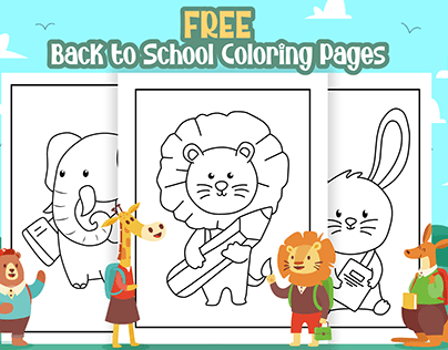 Free Animals Back to School Coloring Pages