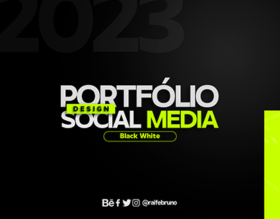 Portefólio Social Media Black White Bar
