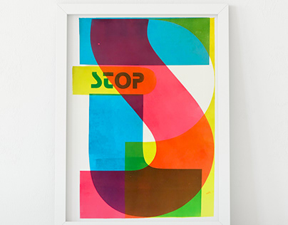 Stop, letterpress poster by cabaret typographie