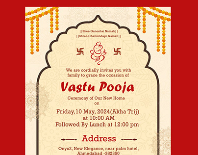 Project thumbnail - Vastu Pooja Card PSD template