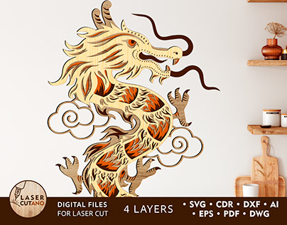 CHINESE DRAGON Multilayer Laser Cut Files