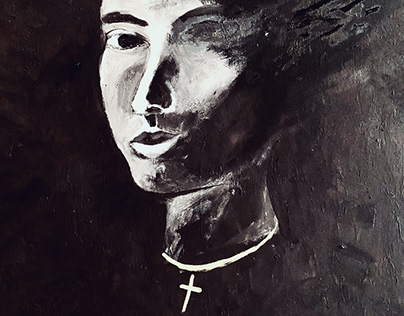 Lady In Black Portrait Painting