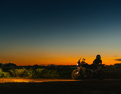 Sunset with Triumph Tiger 900 Rally Pro