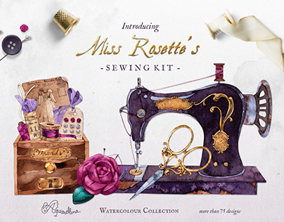 Miss Rosette's Sewing Kit Watercolour Collection