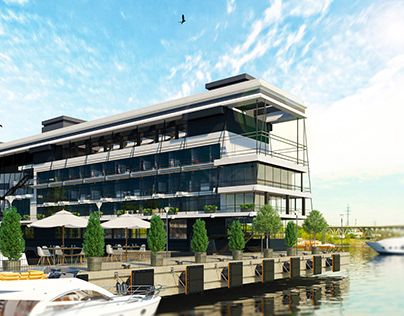 architectural visualization of an office building