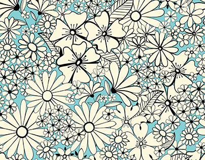 Floral Line Drawing Created in Adobe Fresco