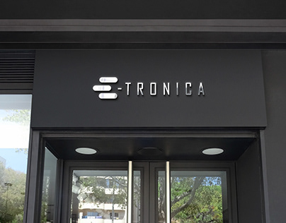 E-tronica computer accessories store logo design