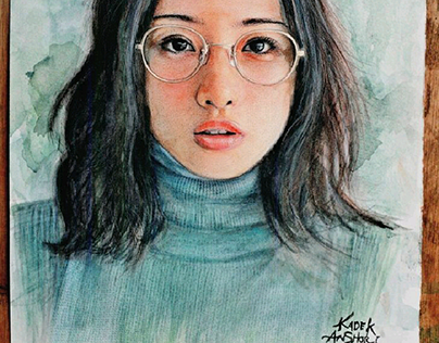 Satomi Ishihara portrait watercolor