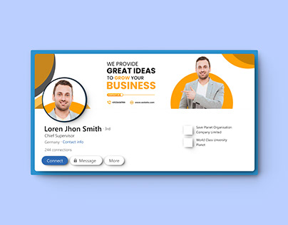 Professional LinkedIn cover design with free mockup