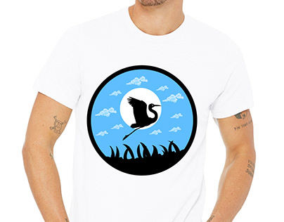 Heron vector T-shirt Design