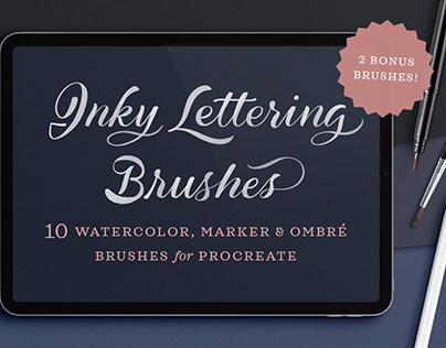 Inky Lettering Procreate Brush Set