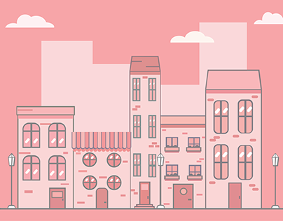 Vector City With Basic Shapes