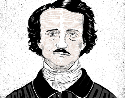 Edgar Allan Poe- B&W/Poem Illustration
