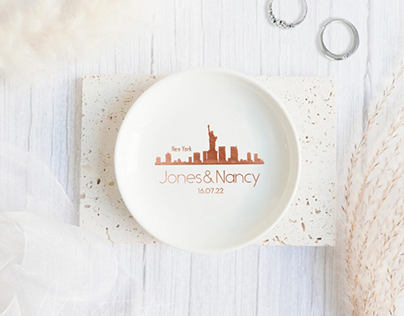 Personalized Skyline Jewelry Dish