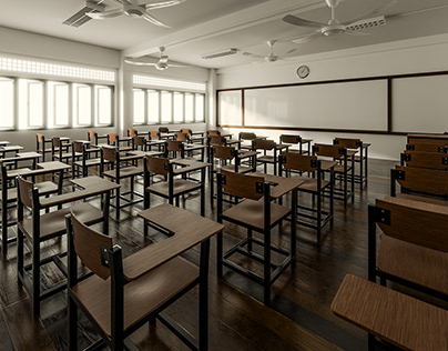 3D Interior Visualization: Thai classroom