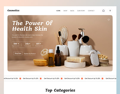 Cosmetics skin care landing page