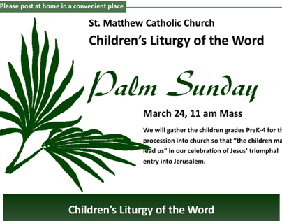 Children's Liturgy Announcement and Flier