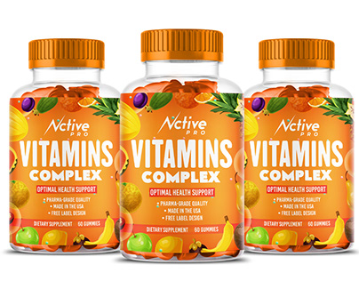 multivitamin gummy supplement label design