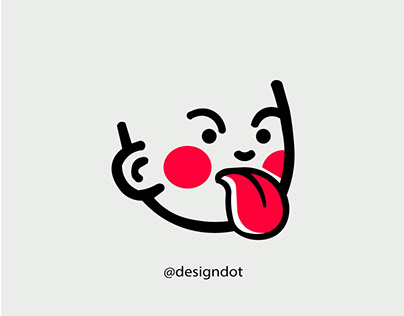 kid sticking his tongue out || logodesign || designdot