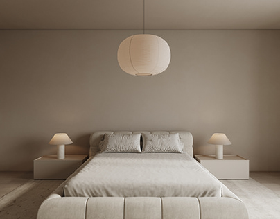 Warm minimalist bedroom