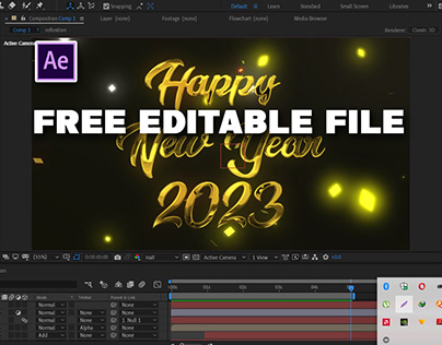 New Year Glow Particle Text Effect. Free Donwload | AE