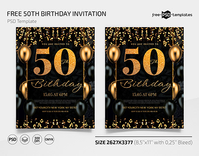 Free 50th Birthday Invitation