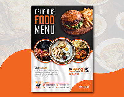 Flyer Design For Restaurant Food Menu, Food Poster