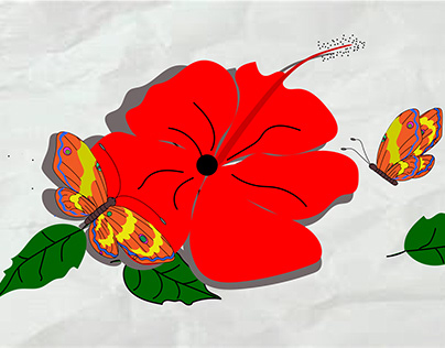 Hibiscus and Butterflies