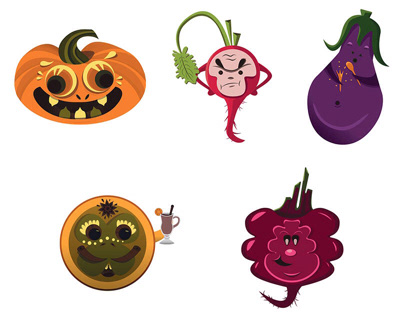 Character Design: Cheerful Vegetables