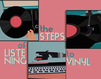 The steps of listening to vinyl - Illustration