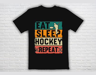 Hockey t shirt design EAT SLEEP HOCKEY RETEAT