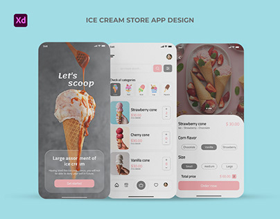 ice cream store app design