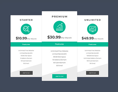 Free Pricing Table Template PSD
