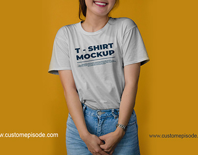 Women T-shirt mockup Free Download