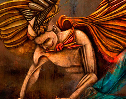 Illustration. Icarus: wings of creativity