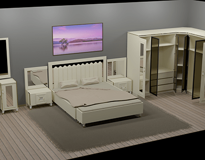 Bedroom,3d model blender render