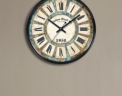 Black Plastic Aesthetic Vintage Wall Clock