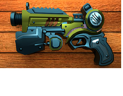 Fantasy Pistol Gun 3d Model Using Blender.