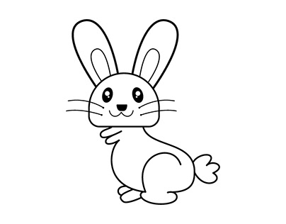 Vector animal outline for rabbit