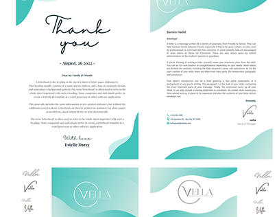 business card + letter+signature