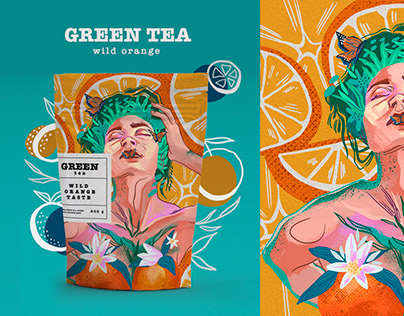 Tea Packaging project: Green Tea - Wild Orange