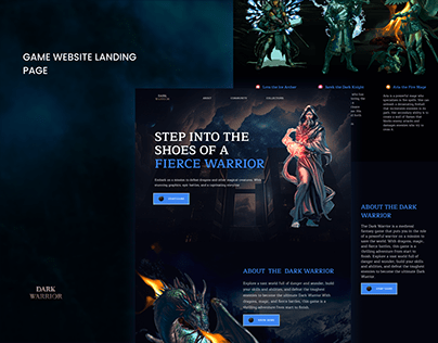 DARK WARRIOR - Game website landing page design
