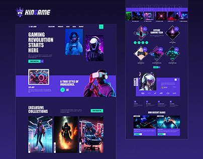 Gaming Products Ecommerce Webstite Landing Page Design