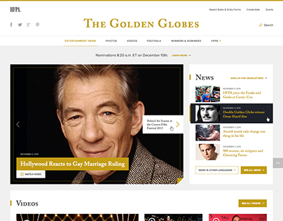 Golden Globes/HFPA website re-design comp